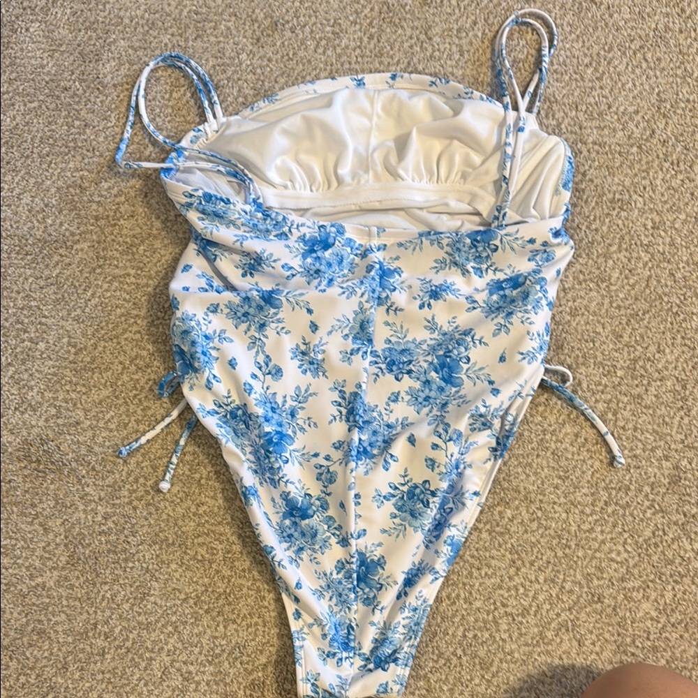 Wild Fable Blue Floral One-Piece Swimsuit - Picture 2 of 4